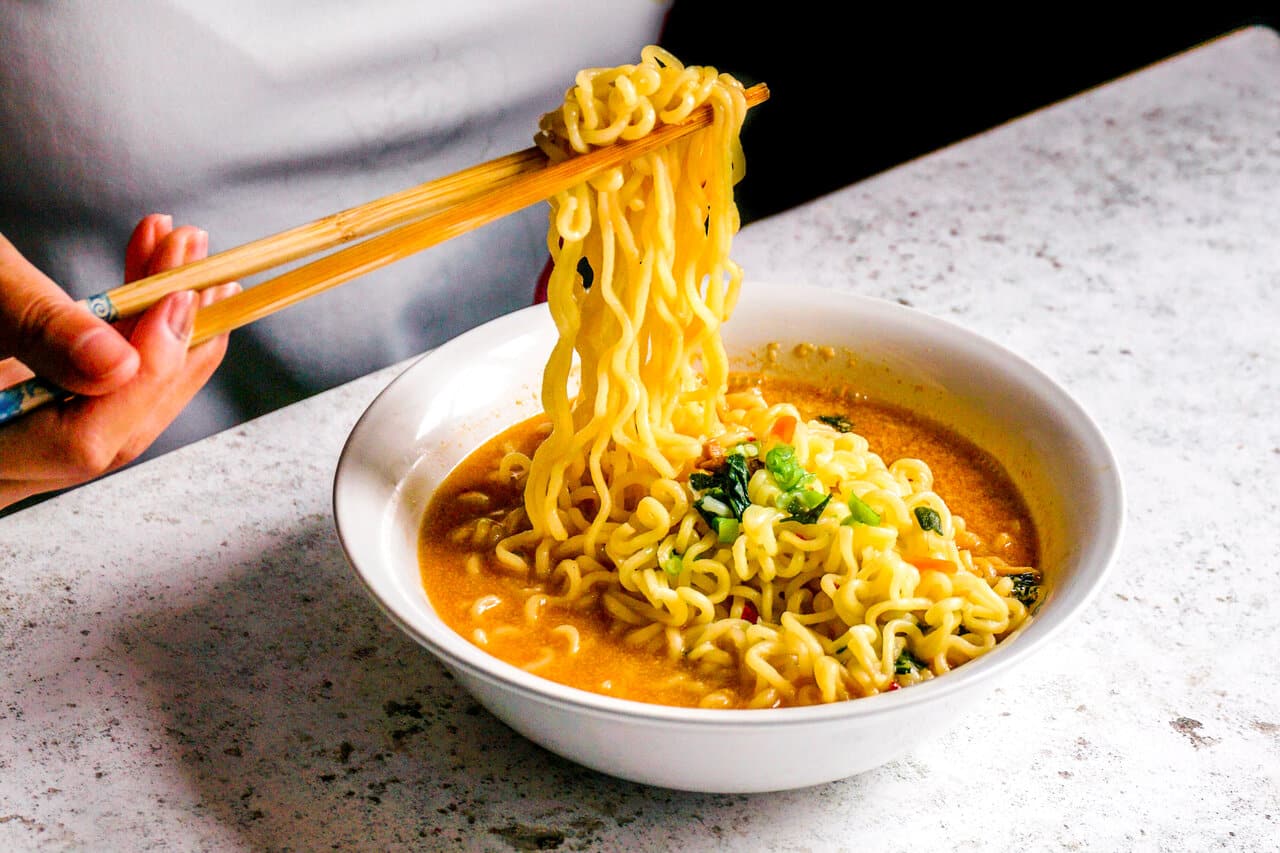 A bowl of instant noodles